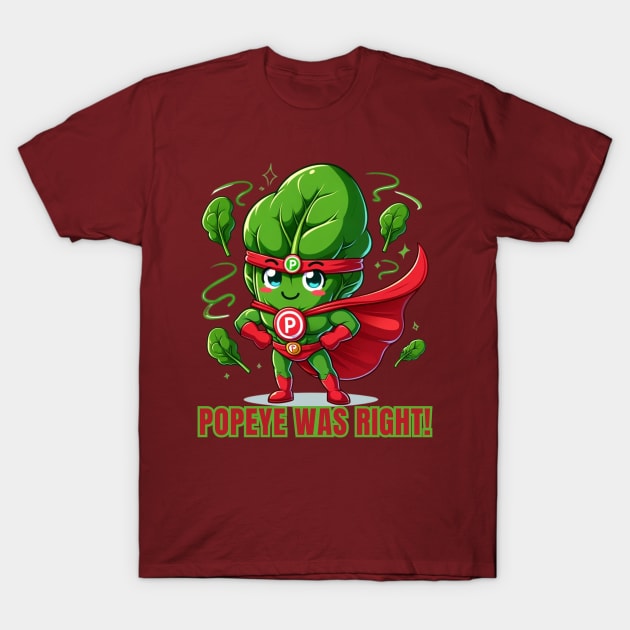 Super Spinach Hero Mascot T-Shirt by vk09design